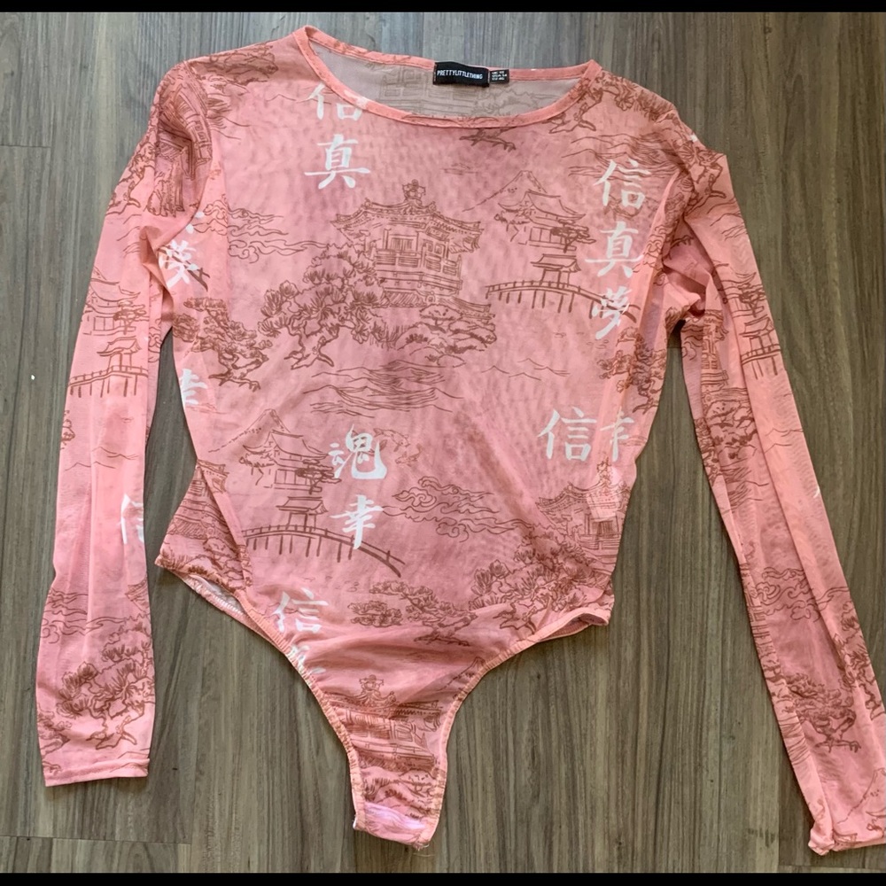 Sheer Chinese Bodysuit
